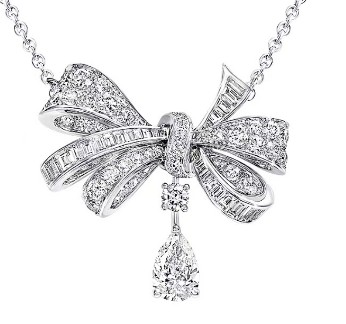 Tiffany Bow 蝴蝶结流苏钻石项链