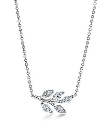 Tiffany Olive Leaf 叶子钻石项链