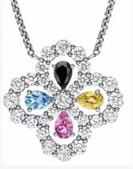 Harry Winston Lily Cluster 彩宝项链