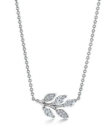Tiffany Olive Leaf 叶子钻石项链